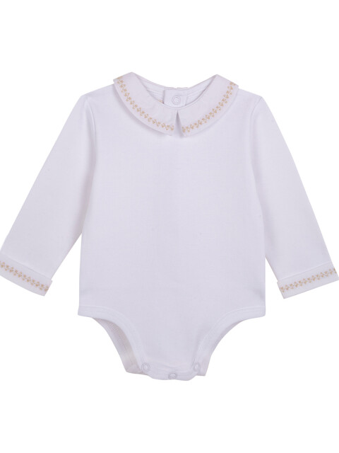 Body Manga Larga Con Blanco Optico