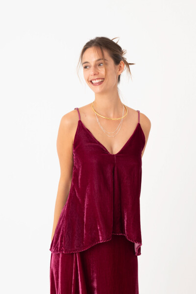 TOP BRETEL FINO EN VELVET Rosa
