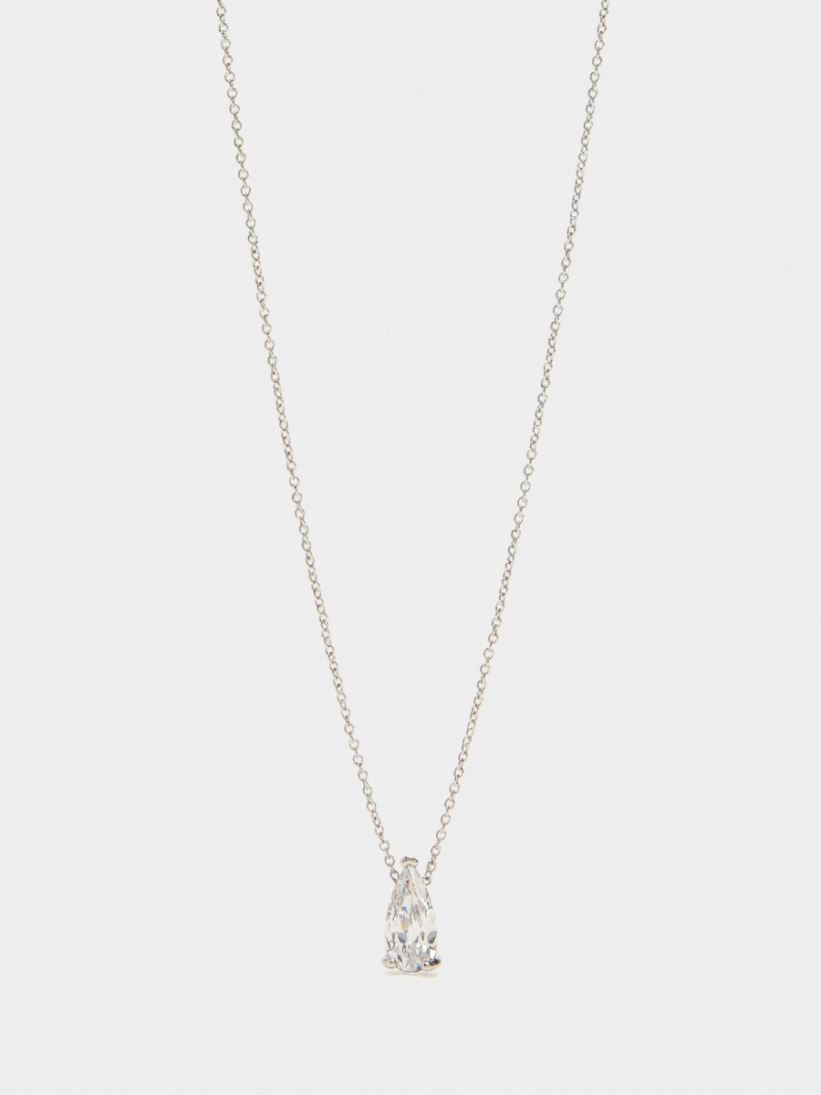 Collar Con Colgante De Circonitas plateado