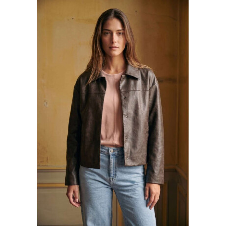 Campera Cuero Vegano Chocolate