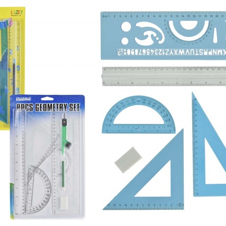 JUEGO DE GEOMETRIA 8 PIEZAS JUEGO DE GEOMETRIA 8 PIEZAS