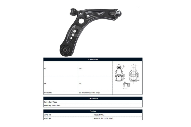 Parilla De Suspension Delantera Audi A3 10-13 Der Parilla De Suspension Delantera Audi A3 10-13 Der