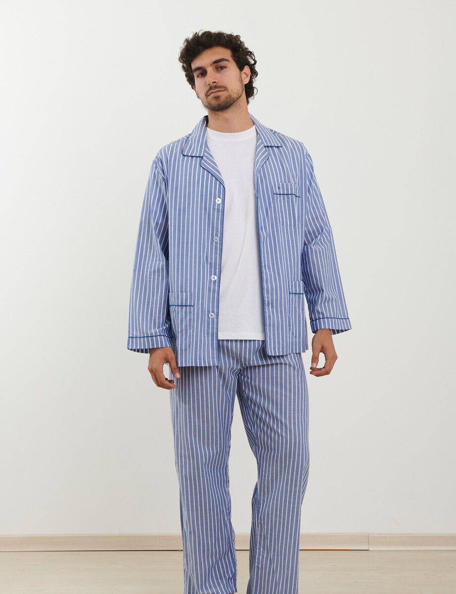 600100 PIJAMA HARRINGTON URBAN Celeste/blanco