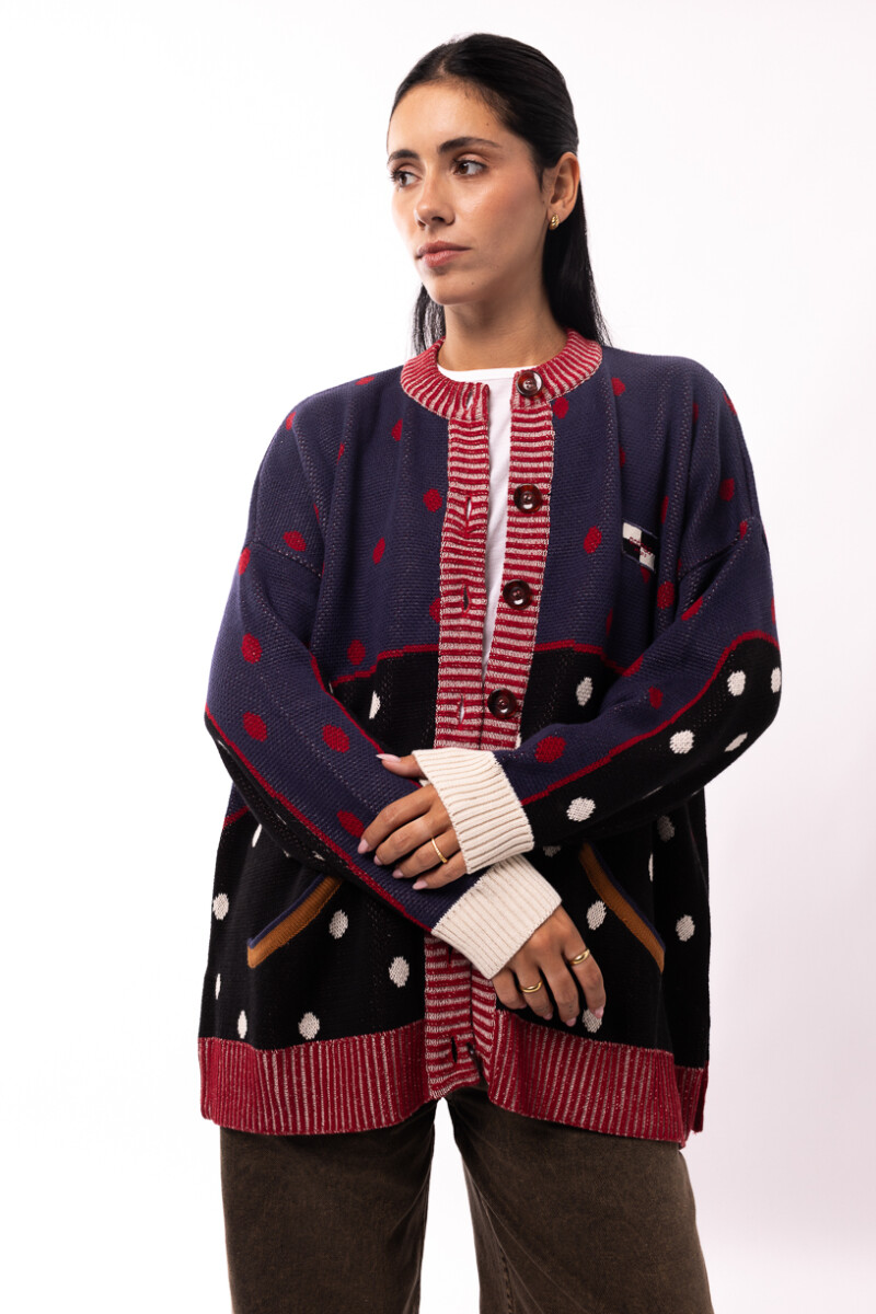 Cardigan VARSITY Azul