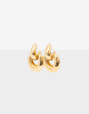 Aros Colgantes Cortos Metal Aros Argolla Corto Acero Chunky - Dorado