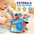 Libro Sensorial para Bebé con Colas, Mordillo y Sonidos Azul