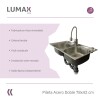 Pileta de cocina Lumax Acero Doble Canilla flexible 78x42 cm Plata