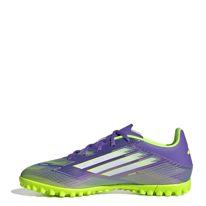 Championes Unisex Adidas Futbol 5 F50 Club Púrpura - Blanco - Amarillo Limon