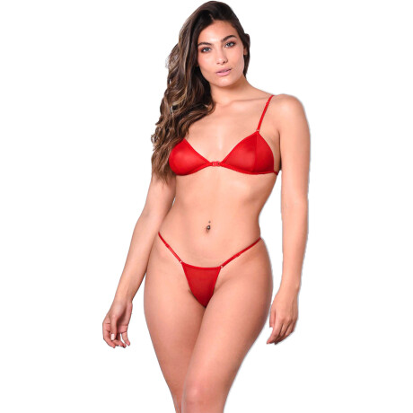 Conjunto de Tul + Panty Portaligas Liso Rojo