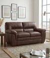Sillon Livintus 2 Cuerpos Cuero Natural Cafe