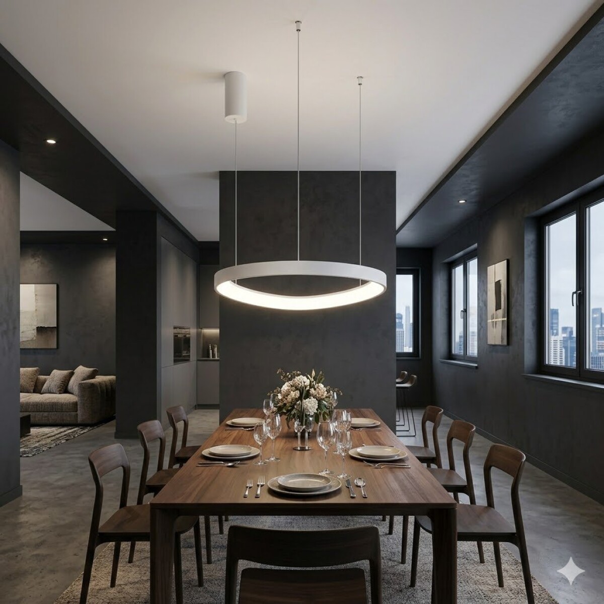 Luminaria Led Diseño triangular Dimerizable 48W, 65cm - BLANCO 