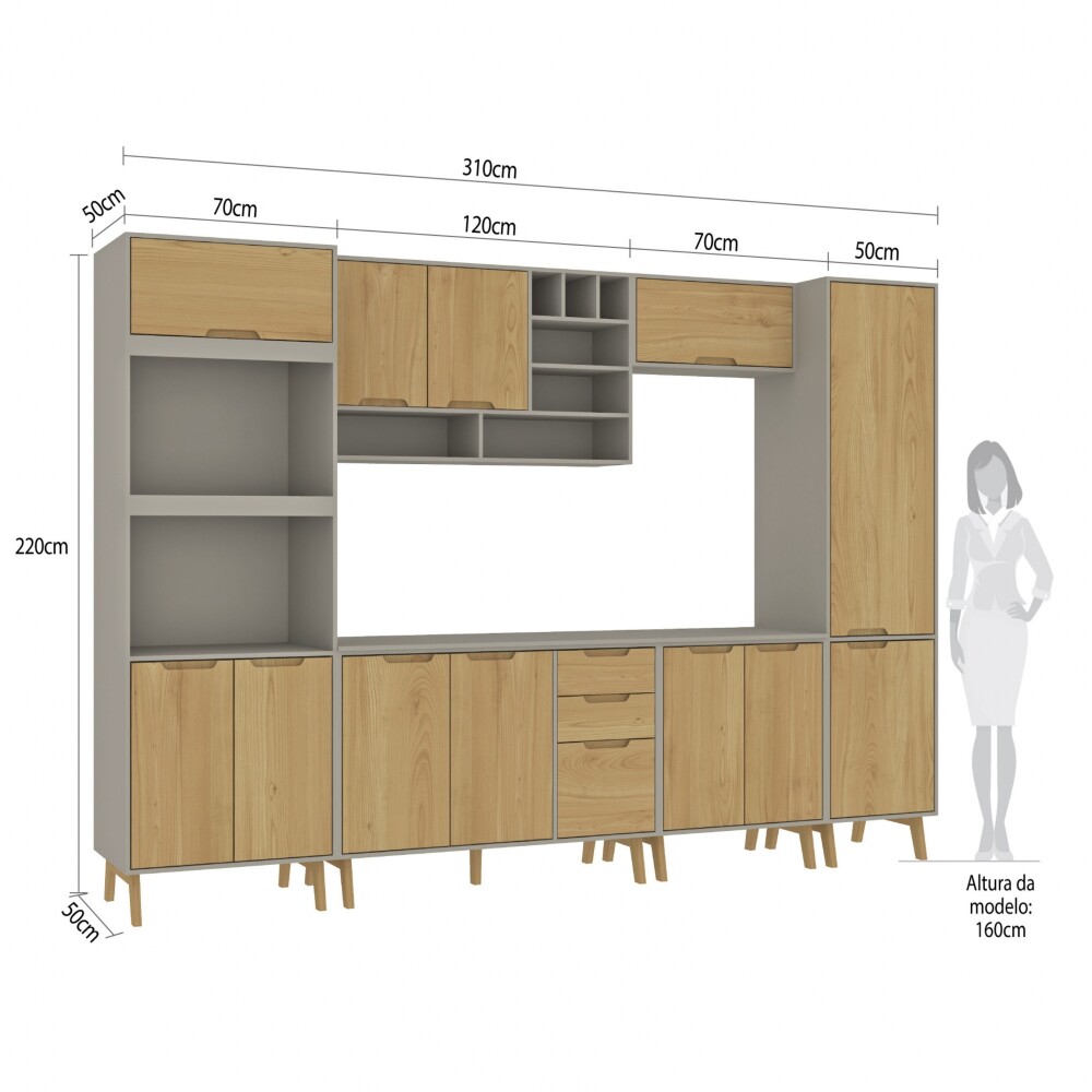 COMBO COCINA - LINEA WOOD GRAFITO
