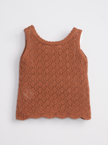 Musculosa punto tejida Camel