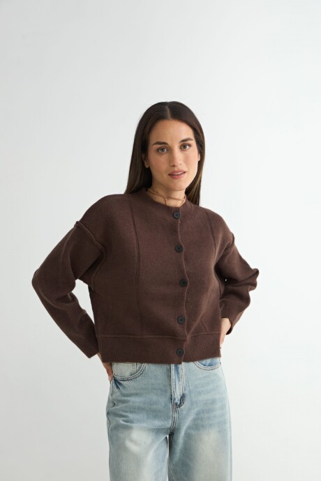 CARDIGAN CORDATA MARRON