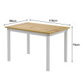 JUEGO DE COMEDOR + 4 SILLAS COLOR BLANCO/NATURAL Juego De Comedor + 4 Sillas Color Blanco/natural