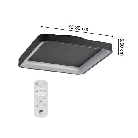 Plafón negro LED 12W blanco dinámico LORETELLO EG1228