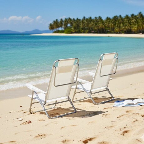 Set X 2 Sillas Summer 6 Posiciones Aluminio BLANCO