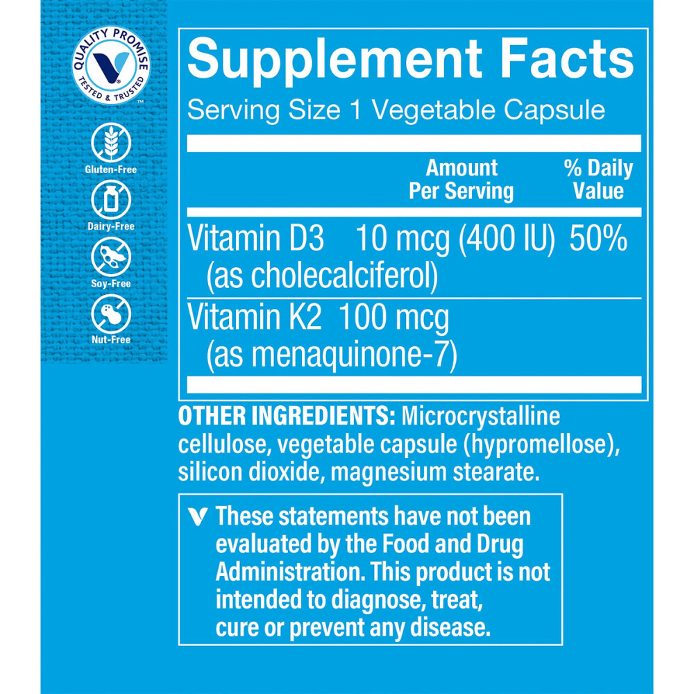 VITAMIN SHOPPE D3 & K2 FR. X 60 CAPS. BL única