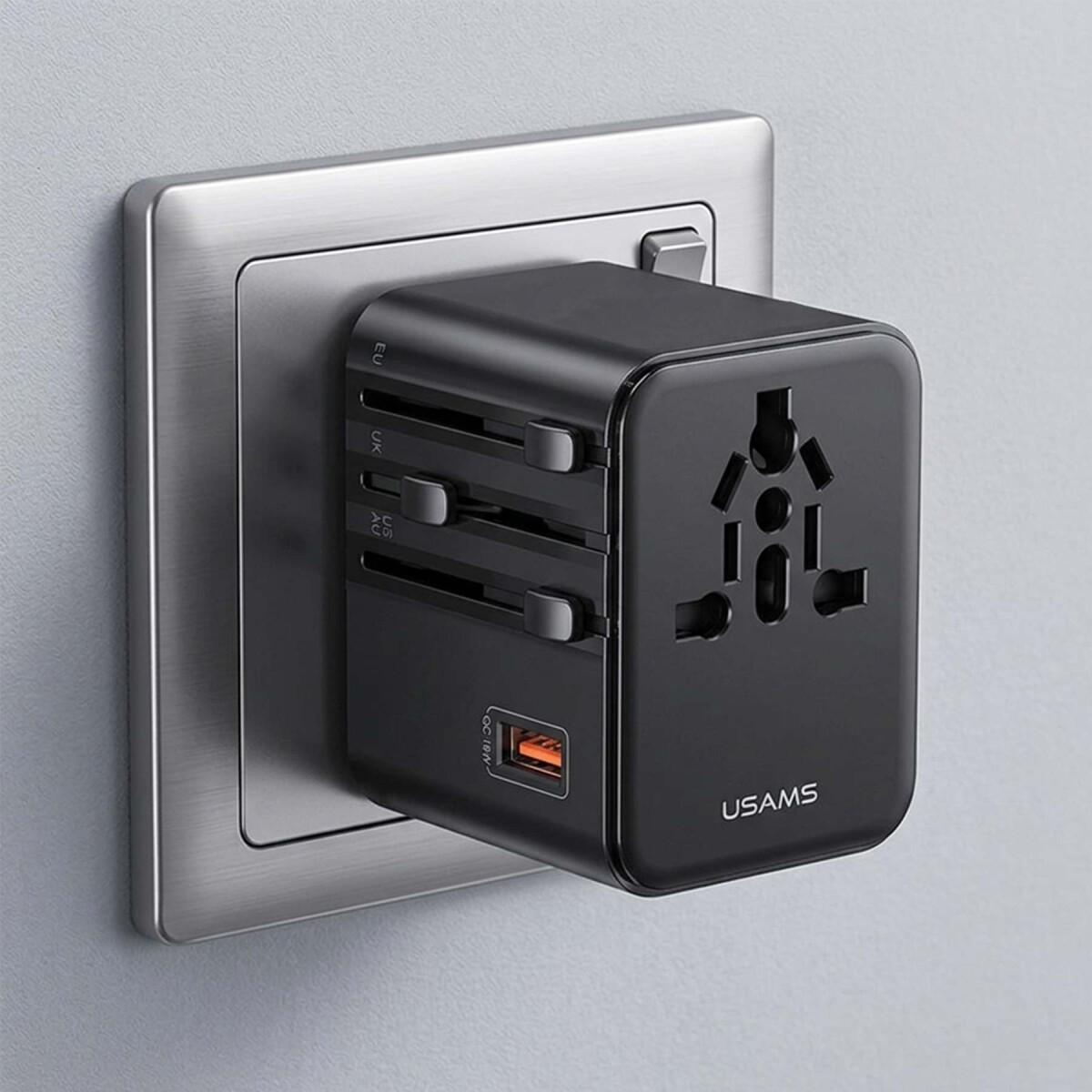 Ficha Cargador Auto Mini Usams 30w Doble Puerto Transparente - Negro 