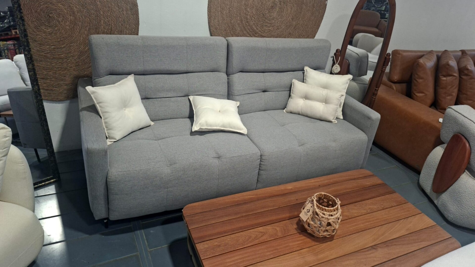 Sofá Hero Gris DK Respaldo reclinable 
