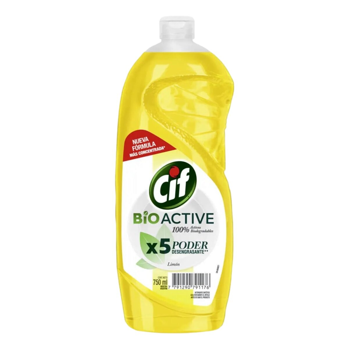 Detergente Lavavajilla Cif 500ml Bio Active limon verde 