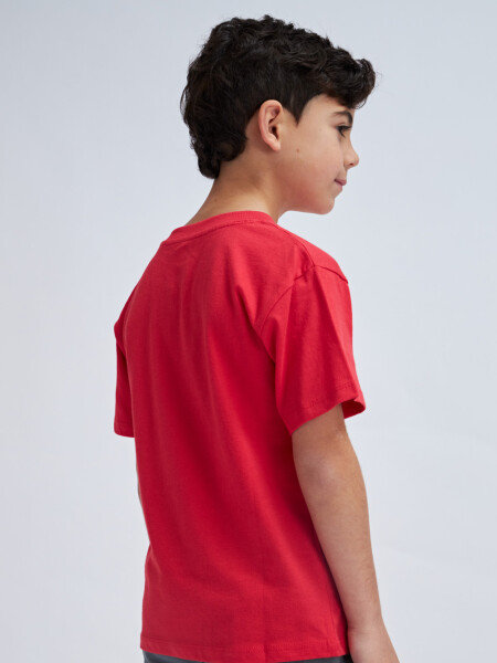 Remera manga corta con bolsillo Rojo