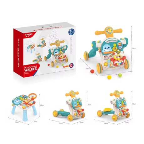 Caminador Monopatín Huanger 4 en 1 Buggy Mesa de Juegos VERDE