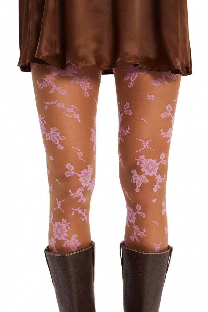 Medias Floral Rosa