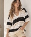 Remeron Oliver blanco, negro y beige