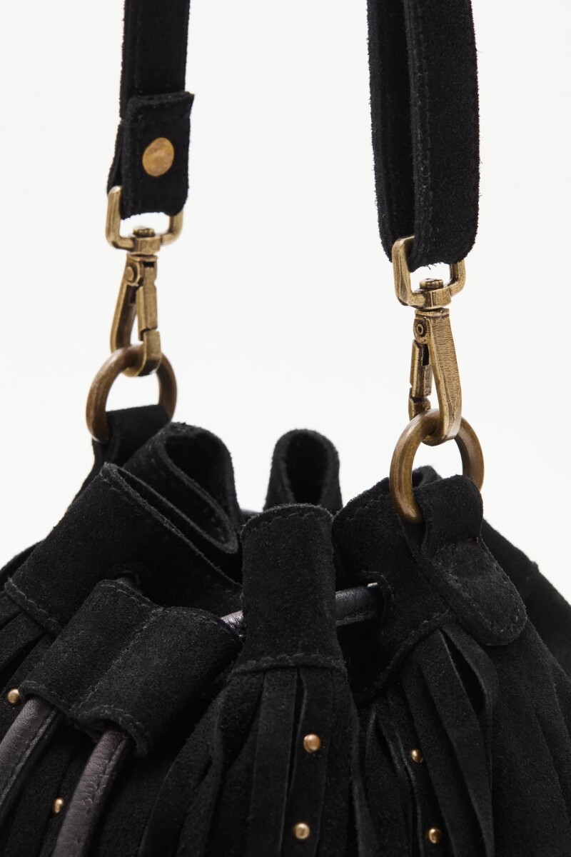 Cartera Tribal Fringes Negro
