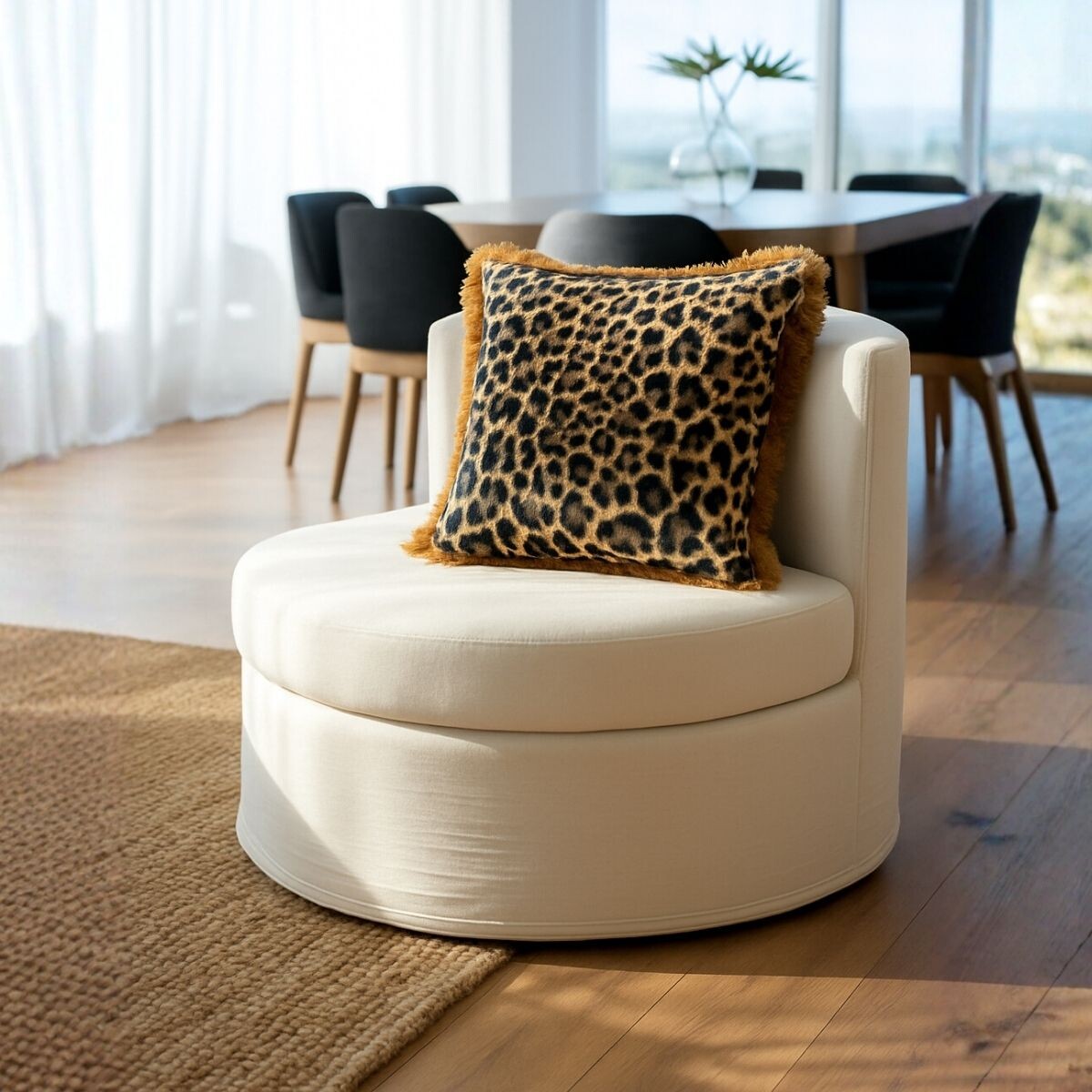 ALMOHADON LEO FRINGE Beige 