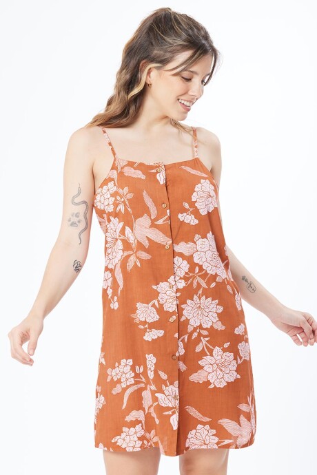 VESTIDO CORTO MITZA RUSTY Ladrillo