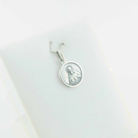 Medalla religiosa de plata 925 ESCAPULARIO Sagrado Corazón Y Virgen Del Carmen