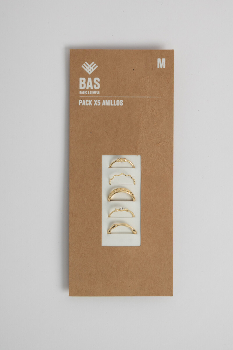 Pack x 5 anillos - Dorado 