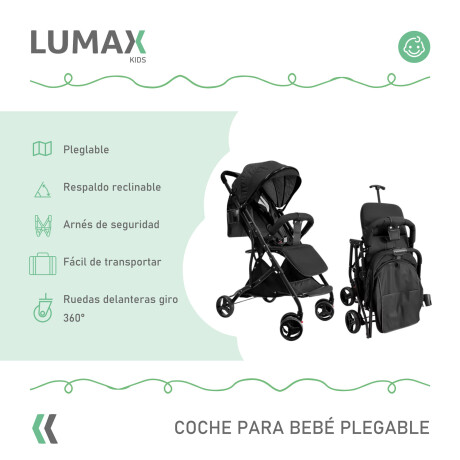 Coche Plegable Premium Lumax Kids Paragüita 3 posiciones Coche Plegable Premium Lumax Kids Paragüita 3 posiciones