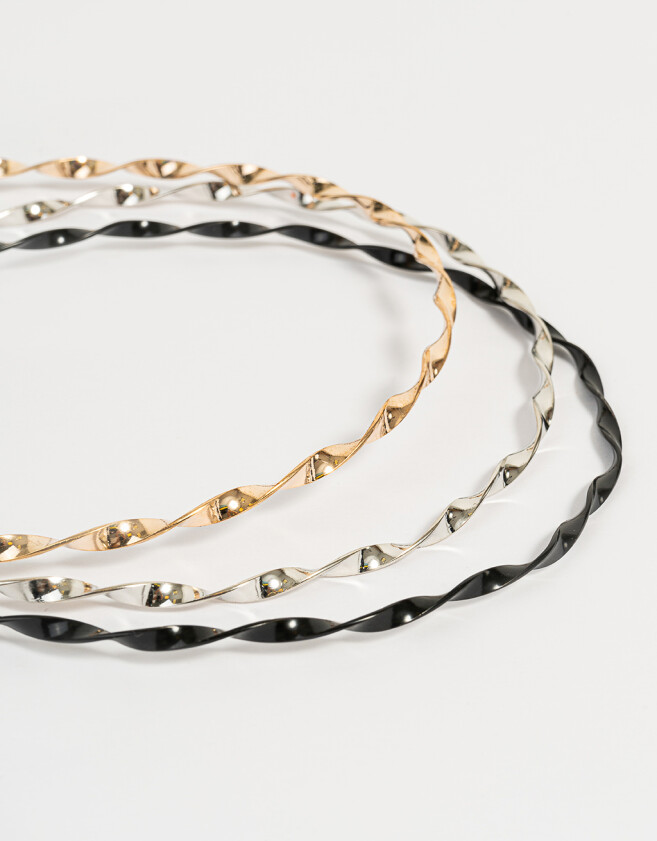 Vinchas Sets Metallic Set De Vinchas Metallic - Combinacion Tricolor