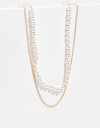 Collares Cortos Perla Collar Doble Con Perlas - Dorado