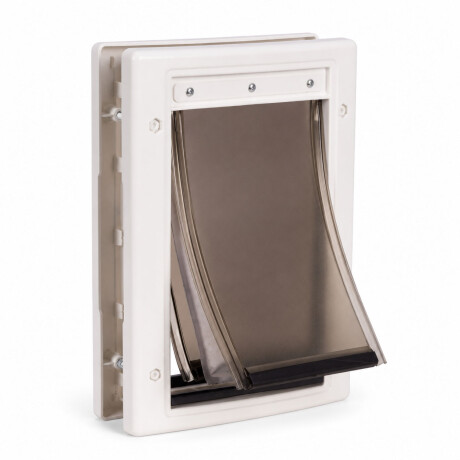 Puerta Para Mascotas De Plástico Con Solapa Flexible Blanco