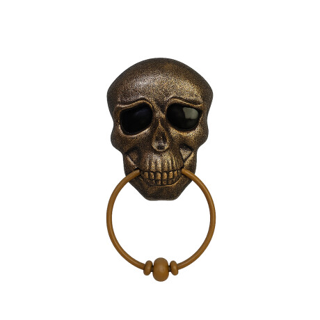 Timbre para puerta con calavera Dorado