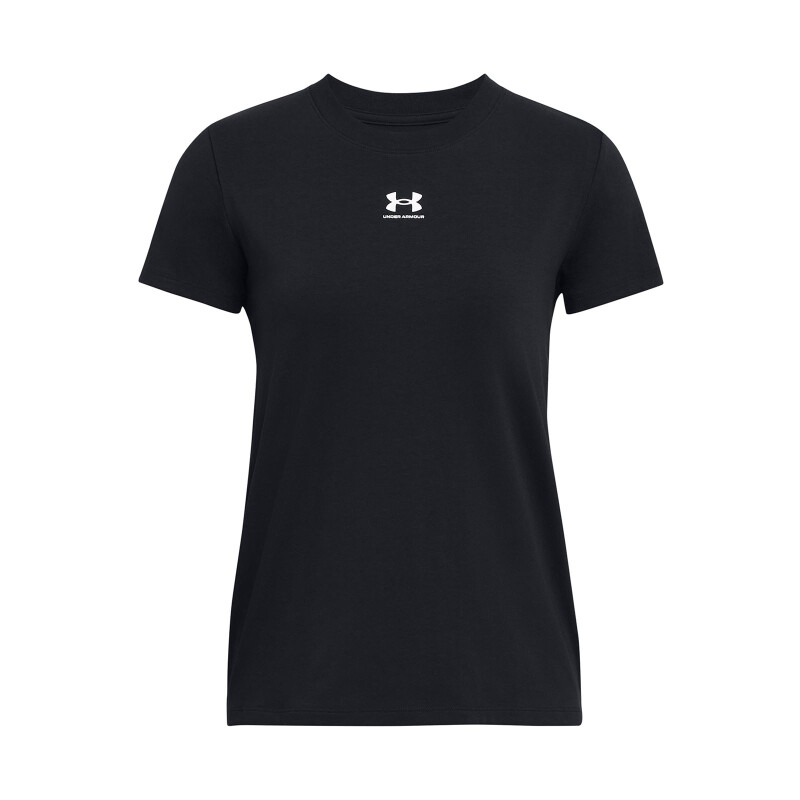 Remera Under Armour Rival Core SS-BLK de Mujer - 1383648-001 Negro-blanco