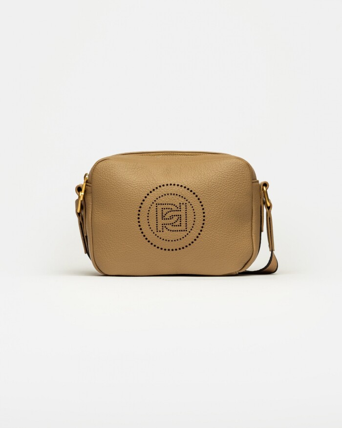 Bandolera Key en efecto cuero graneado Taupe