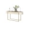 Mesa De Arrime En Vidrio Y Metal - Pilar Blanco