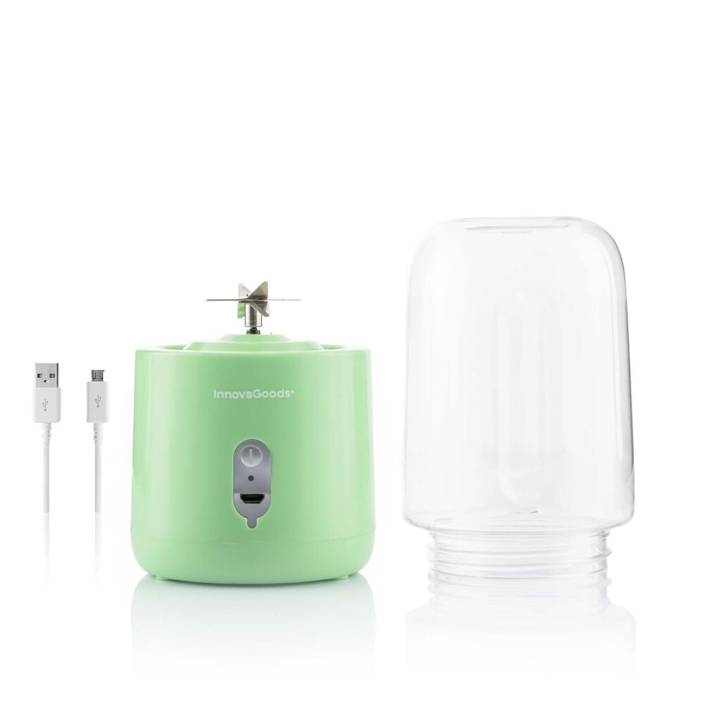 BATIDORA PORTÁTIL REC 250ML ABS-Y-ACERO-INOXIDABLE VERDE INNOVAGOODS