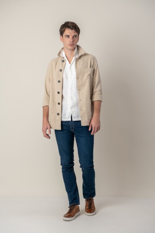 Sobre camisa Lino Beige