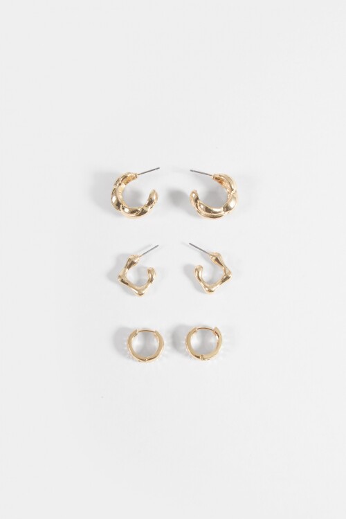 Set de 3 aros texture dorado