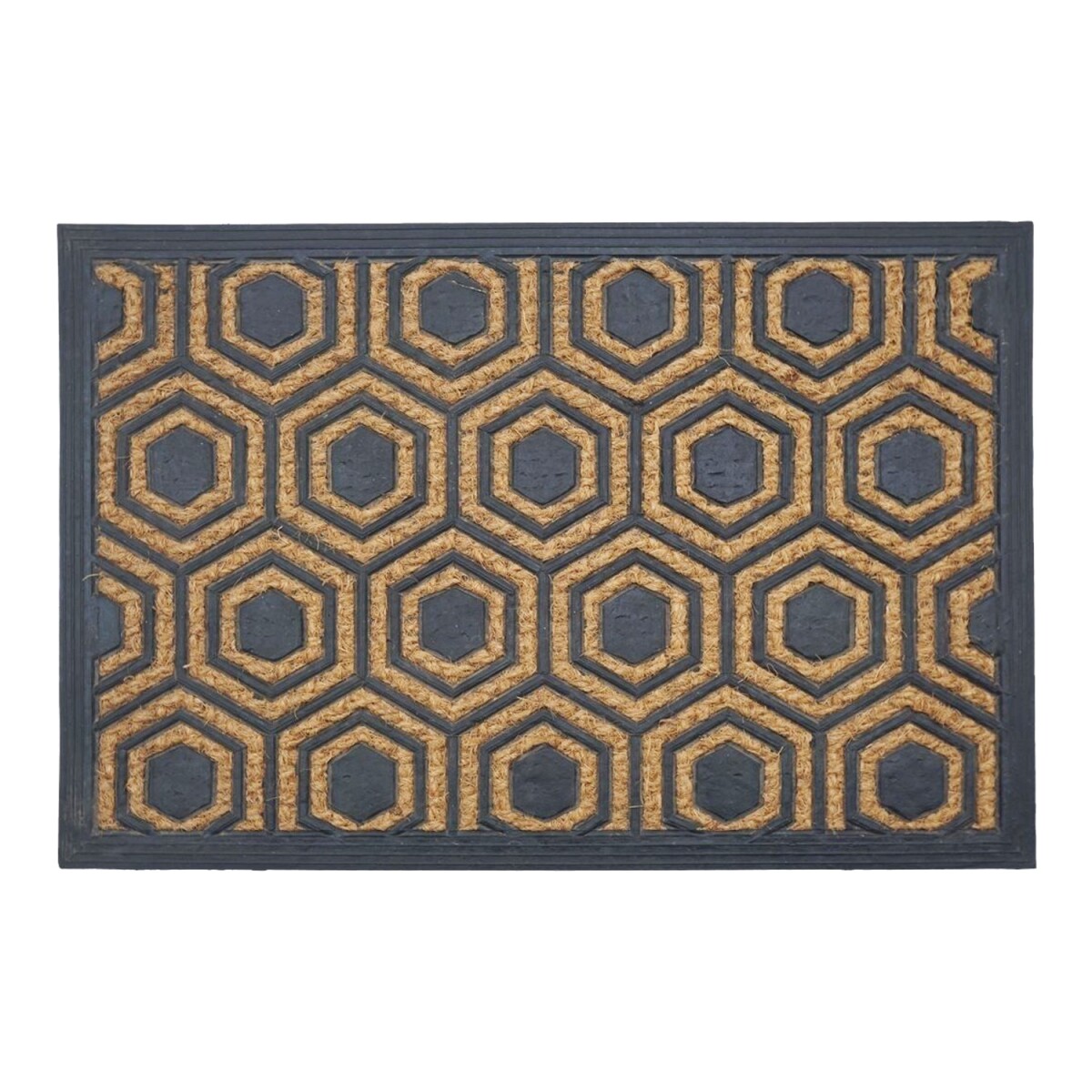 Alfombra Puerta Entrada Felpudo Coco Goma 40X60 - Hexagono 