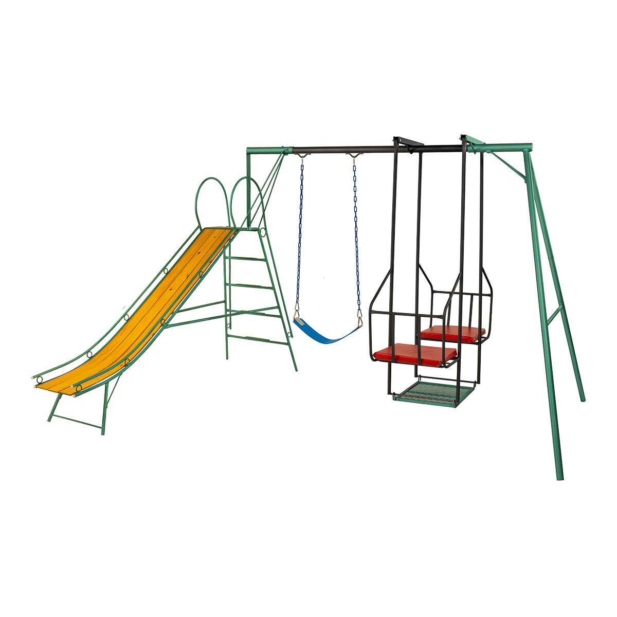 Juego Combinado Infantil con tobogán N°3. Silla doble y 1 hamaca de cincha 