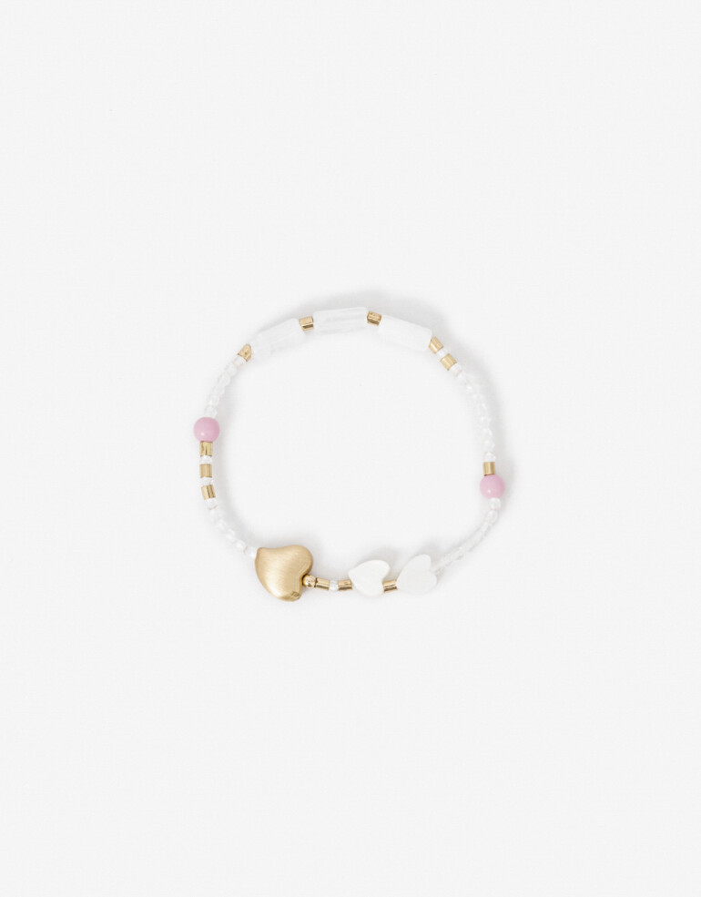 Pulseras Elásticas Color Pulsera Elástica Corazones Para Niñas - Combinacion Multicolor
