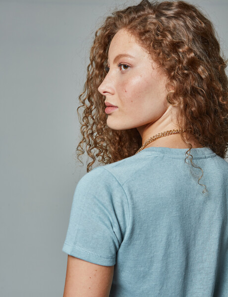 T-shirt slub verde musgo