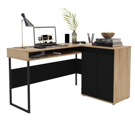 Escritorio esquinero Chicago Black y Aveiro